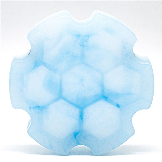 Dice Box Resin Hexagon 7 Hole Frosted Blue White Image 4